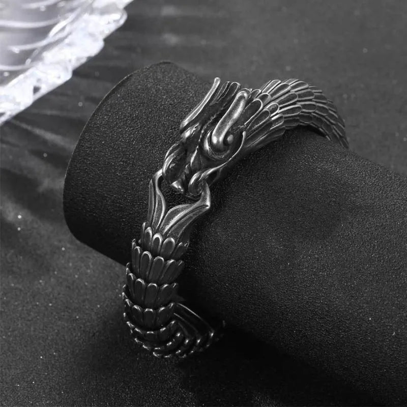 Vintage Dragon Sterling Silver Bracelet