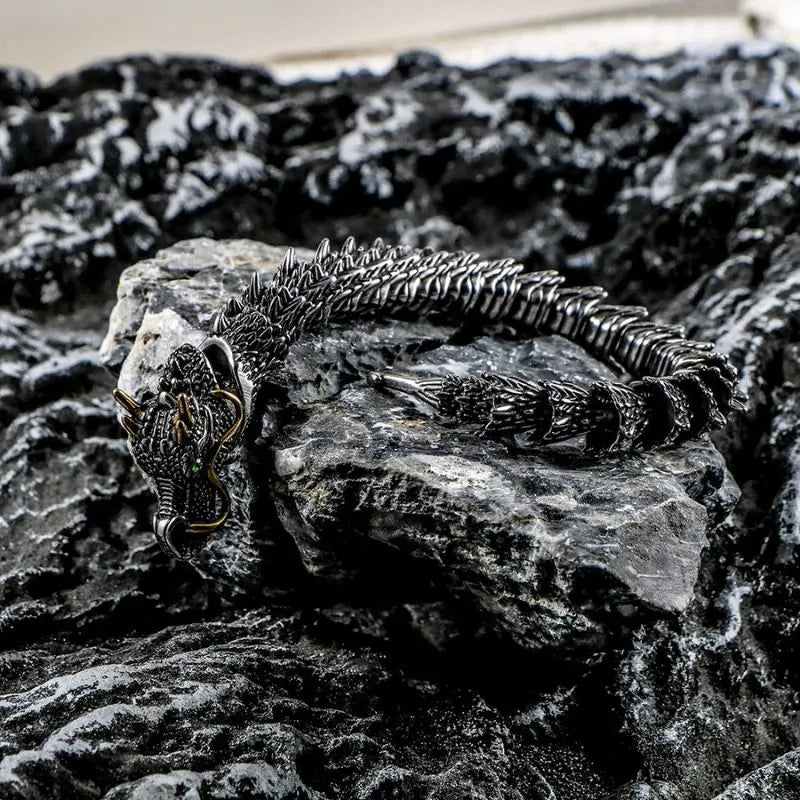 Vintage Dragon Sterling Silver Bracelet