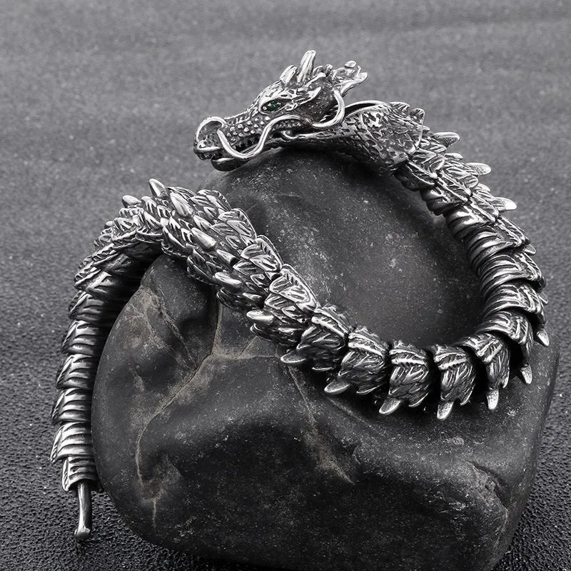 Vintage Dragon Sterling Silver Bracelet