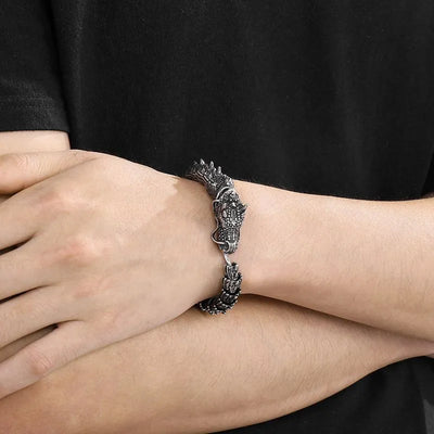 Vintage Dragon Sterling Silver Bracelet