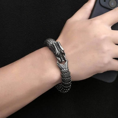 Vintage Dragon Sterling Silver Bracelet