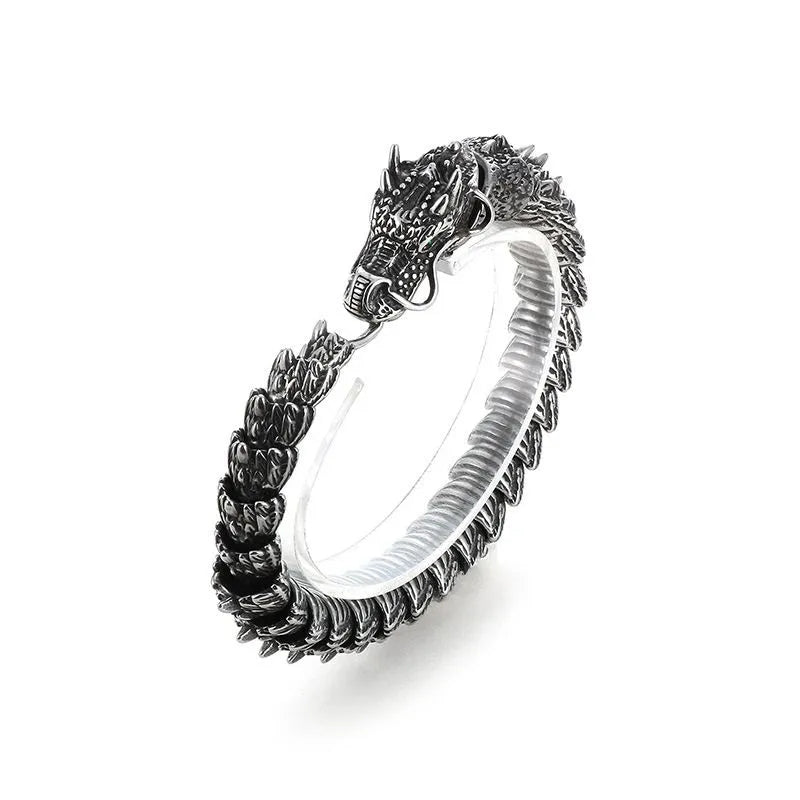 Vintage Dragon Sterling Silver Bracelet