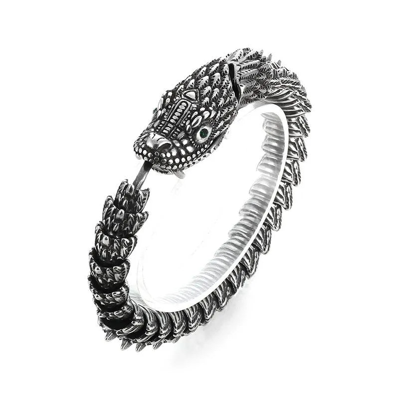 Vintage Dragon Sterling Silver Bracelet