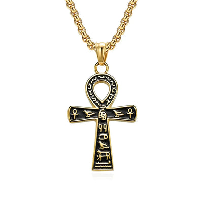 Vintage Egyptian Ankara Cross Necklace