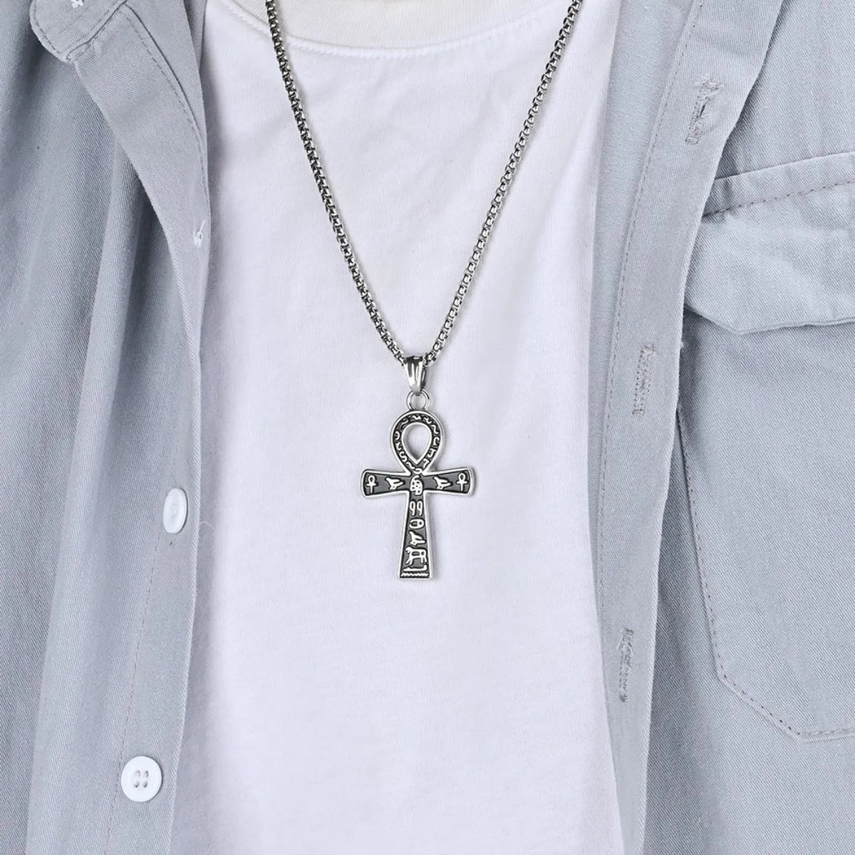 Vintage Egyptian Ankara Cross Necklace