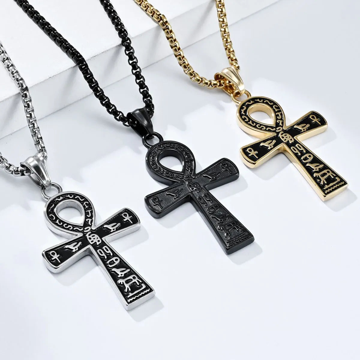 Vintage Egyptian Ankara Cross Necklace