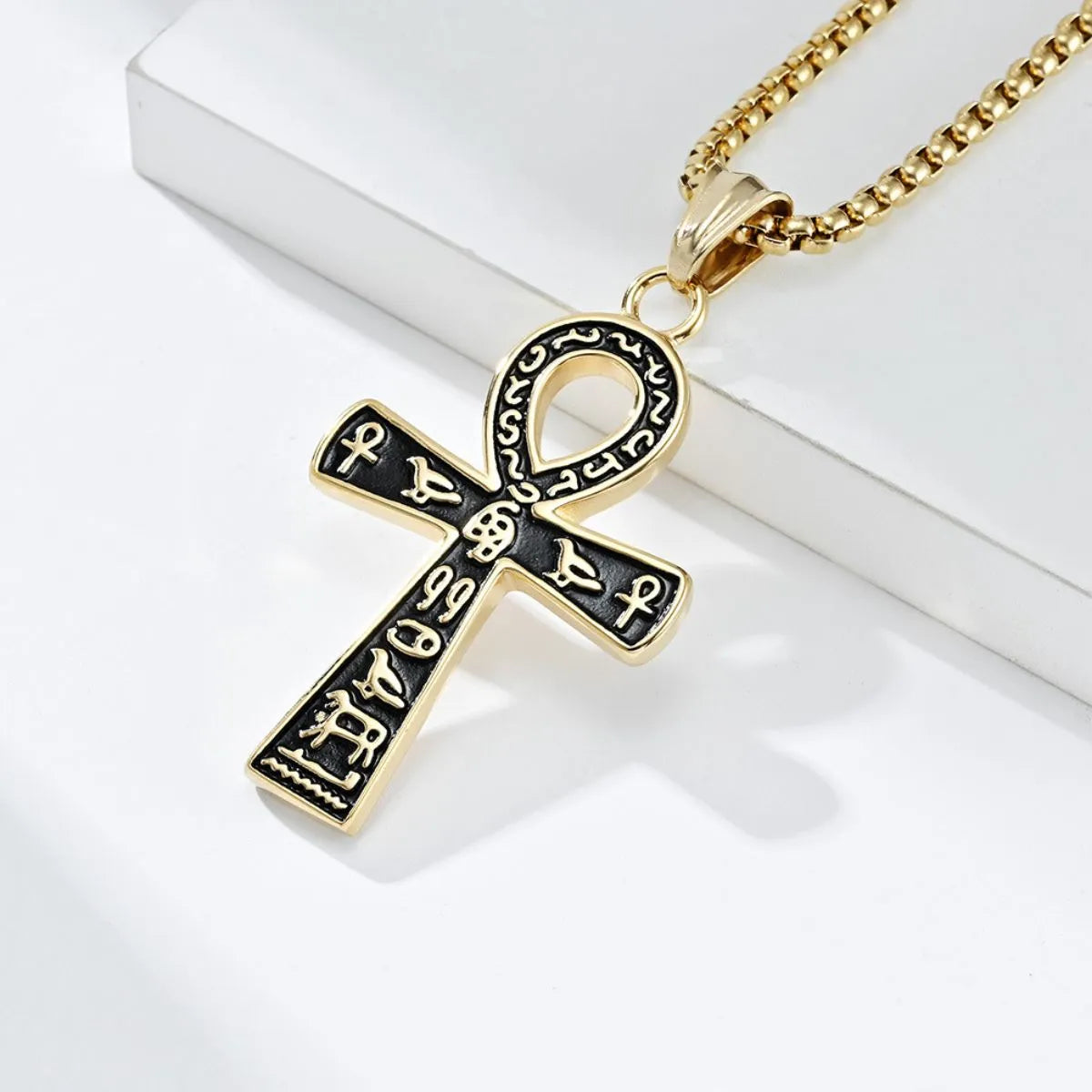 Vintage Egyptian Ankara Cross Necklace