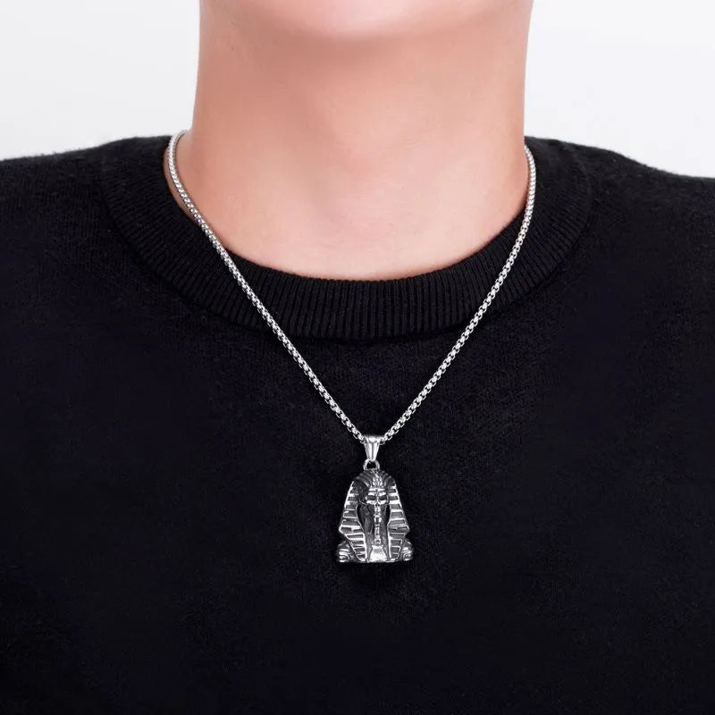Vintage Egyptian Pharaoh Sphinx Skull Pendant