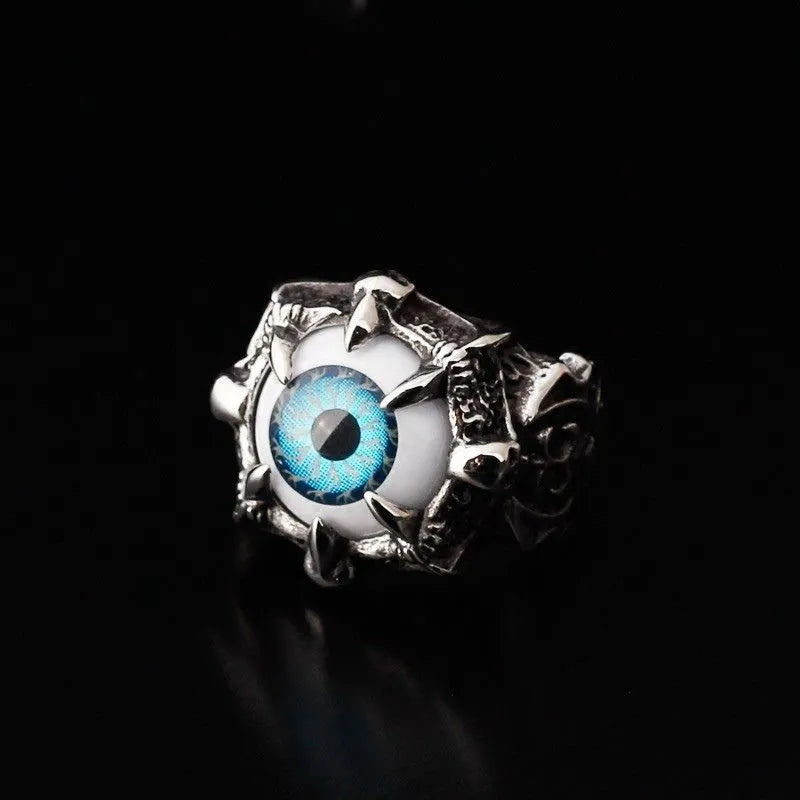 Vintage Eye Dragon Claw  Sterling Silver Ring