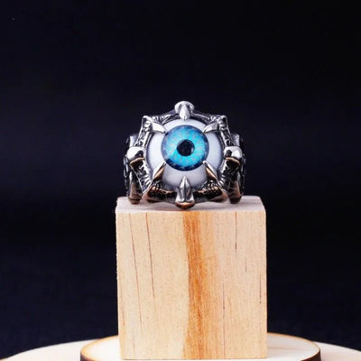 Vintage Eye Dragon Claw  Sterling Silver Ring