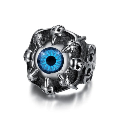 Vintage Eye Dragon Claw  Sterling Silver Ring
