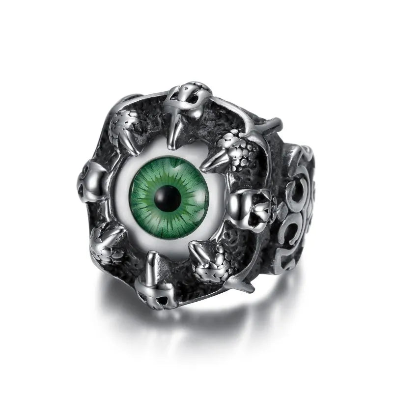 Vintage Eye Dragon Claw  Sterling Silver Ring
