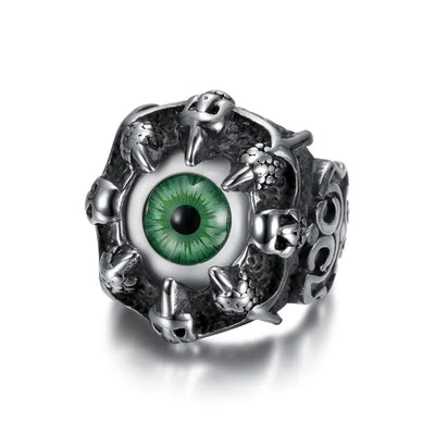 Vintage Eye Dragon Claw  Sterling Silver Ring