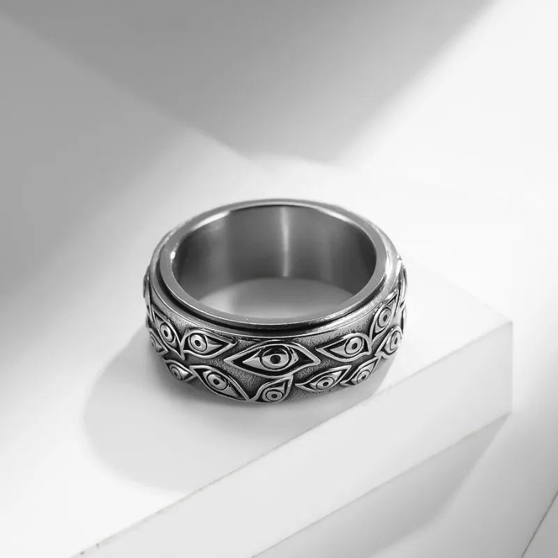Vintage Eye Of Providence Spinner Ring