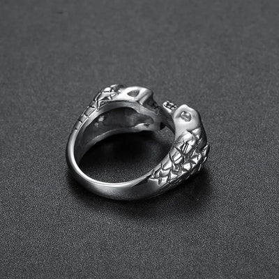 Vintage Gothic  Sterling Silver Unisex Double Skull Ring