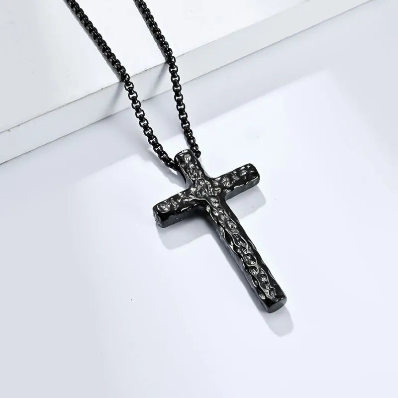 Vintage Hammered Cross Pendant