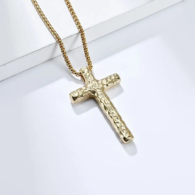 Vintage Hammered Cross Pendant