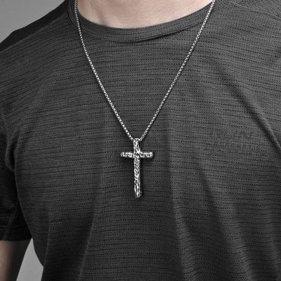 Vintage Hammered Cross Pendant