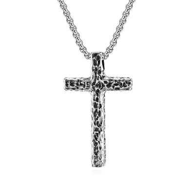 Vintage Hammered Cross Pendant