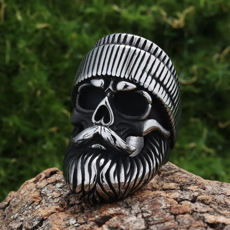 Vintage Hat Skull  Sterling Silver Ring