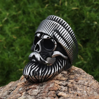 Vintage Hat Skull  Sterling Silver Ring