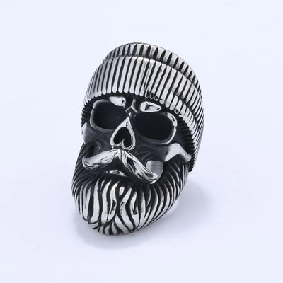 Vintage Hat Skull  Sterling Silver Ring