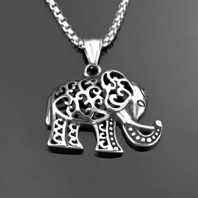Vintage Hollow Elephant  Sterling Silver Pendant