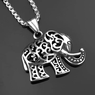 Vintage Hollow Elephant  Sterling Silver Pendant