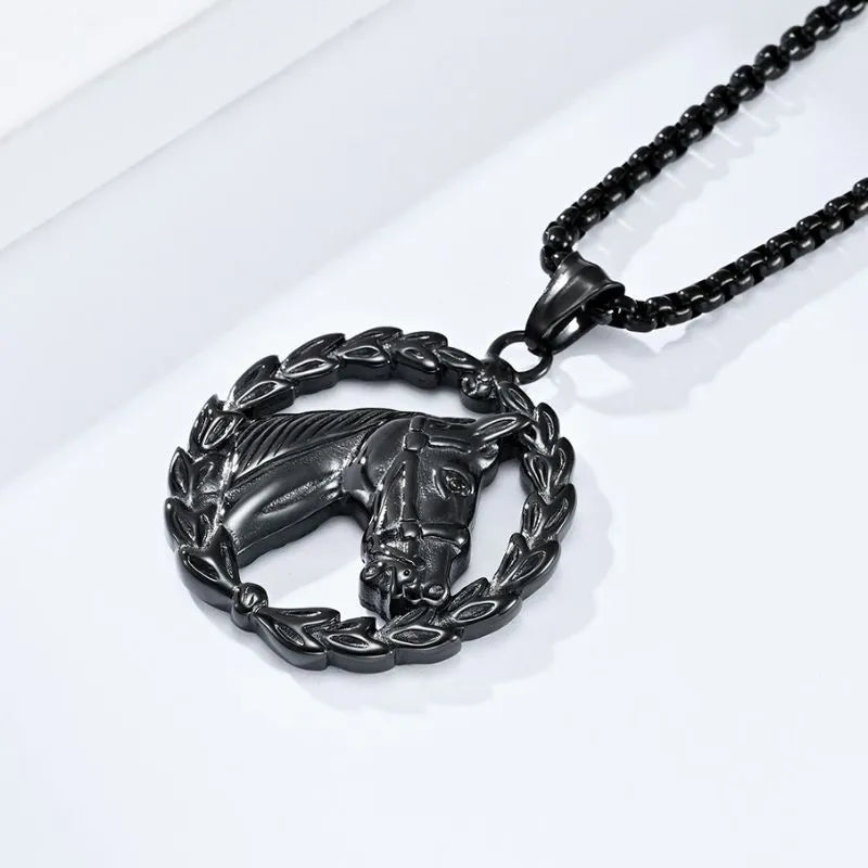 Vintage Horse Head  Sterling Silver Pendant