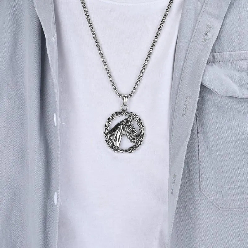 Vintage Horse Head  Sterling Silver Pendant