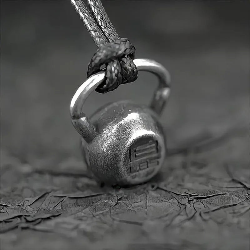 Vintage Kettlebell  Sterling Silver Pendant