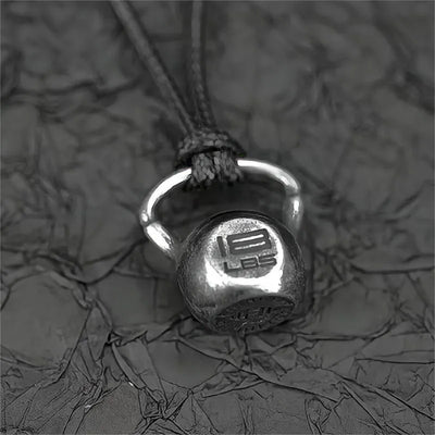 Vintage Kettlebell  Sterling Silver Pendant
