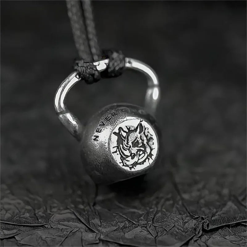 Vintage Kettlebell  Sterling Silver Pendant