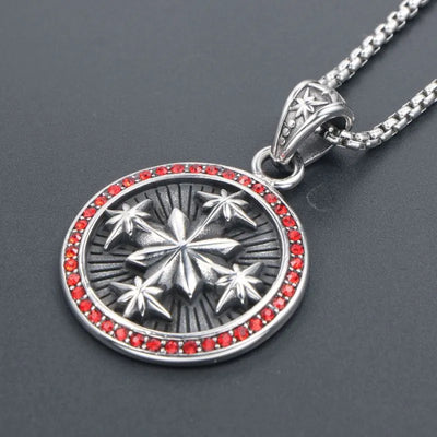 Vintage Octagonal Star  Sterling Silver Pendant