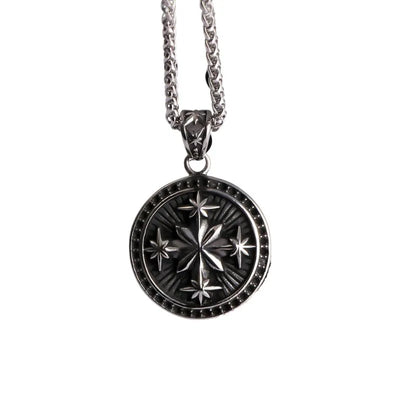 Vintage Octagonal Star  Sterling Silver Pendant