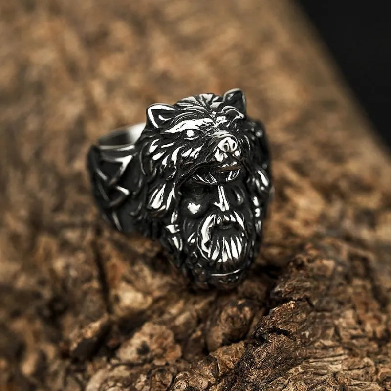 Vintage Odin Wolf  Sterling Silver Ring