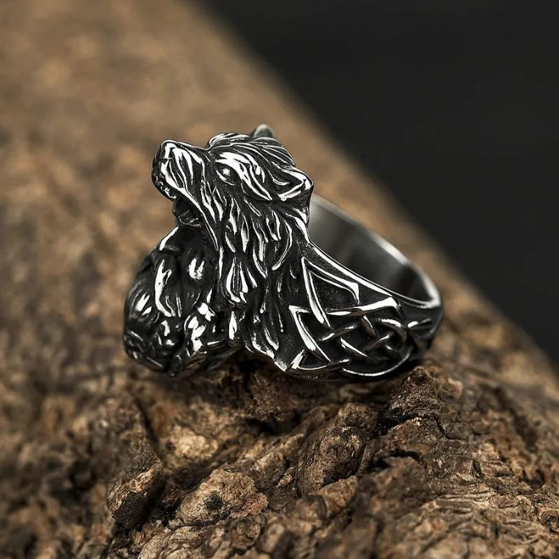 Vintage Odin Wolf  Sterling Silver Ring