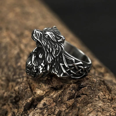 Vintage Odin Wolf  Sterling Silver Ring