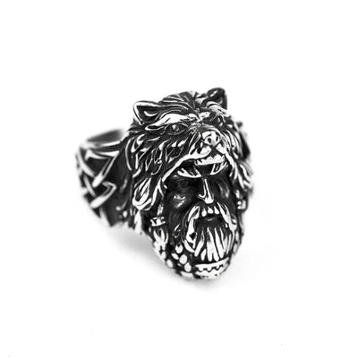 Vintage Odin Wolf  Sterling Silver Ring