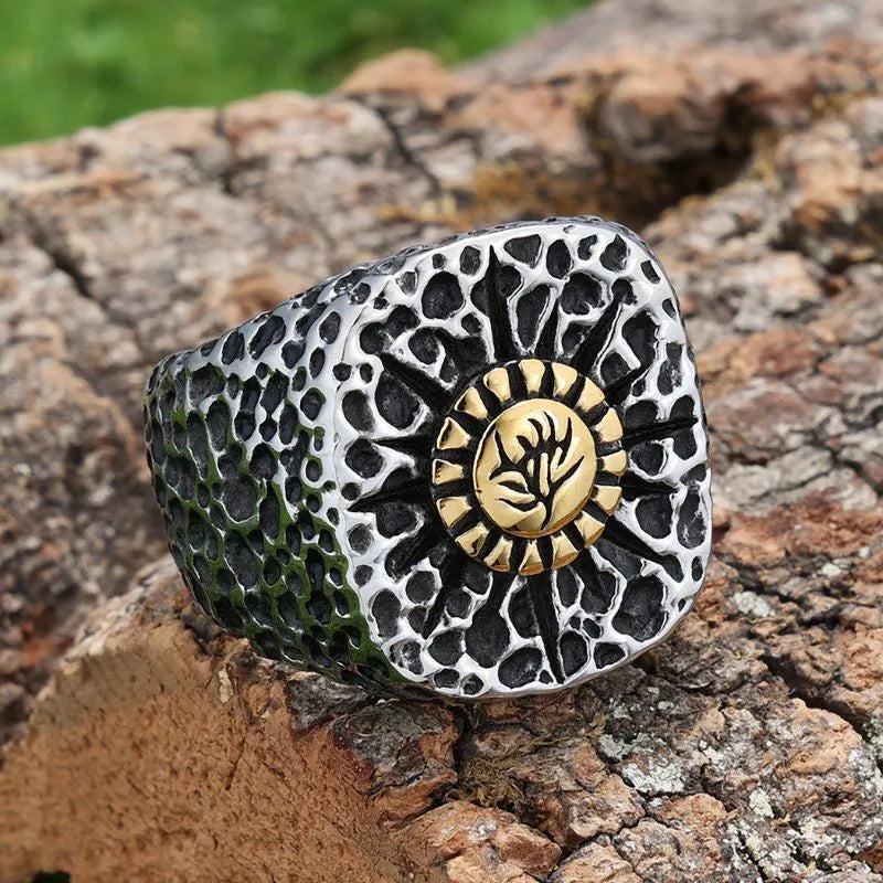 Vintage Pitted floral  Sterling Silver Ring