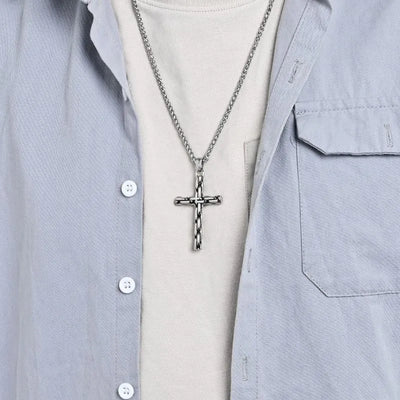 Vintage Punk Cross  Sterling Silver Pendant