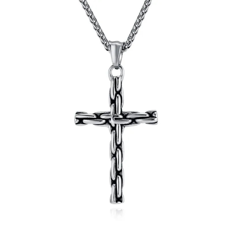 Vintage Punk Cross  Sterling Silver Pendant