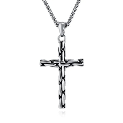 Vintage Punk Cross  Sterling Silver Pendant