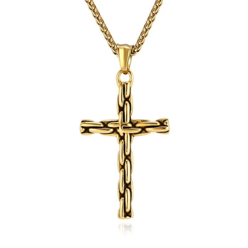 Vintage Punk Cross  Sterling Silver Pendant
