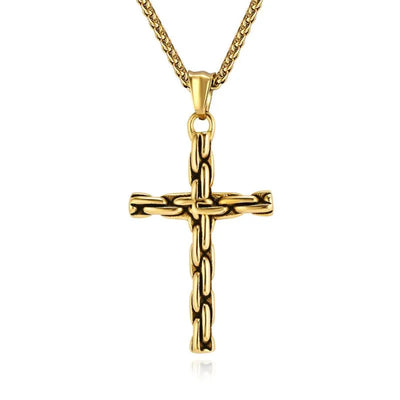 Vintage Punk Cross  Sterling Silver Pendant
