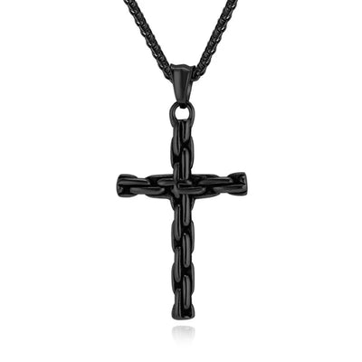 Vintage Punk Cross  Sterling Silver Pendant