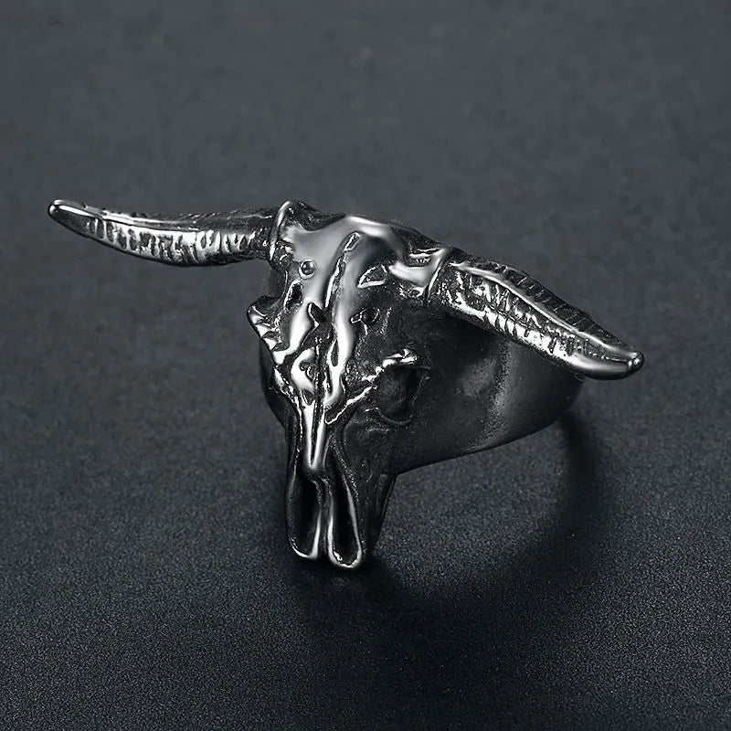Vintage Ram Skull  Sterling Silver Ring