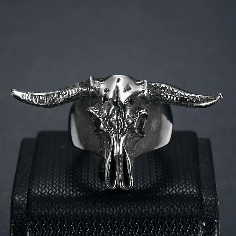 Vintage Ram Skull  Sterling Silver Ring