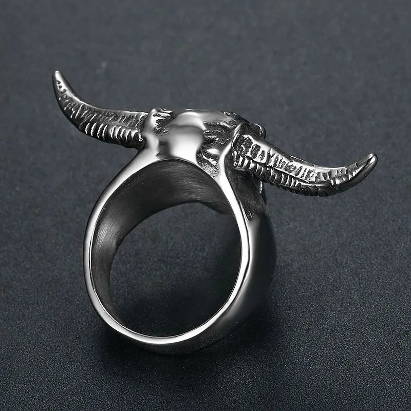 Vintage Ram Skull  Sterling Silver Ring