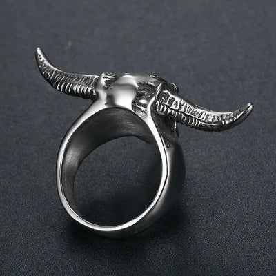 Vintage Ram Skull  Sterling Silver Ring